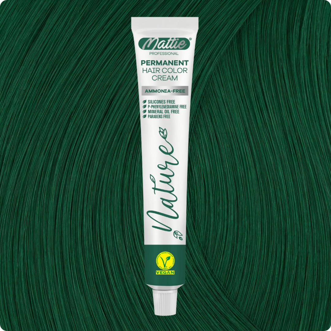 Mattie Professional Nature (0.13) Emerald Green - Vegan Permanent Hair Color Cream 60ml