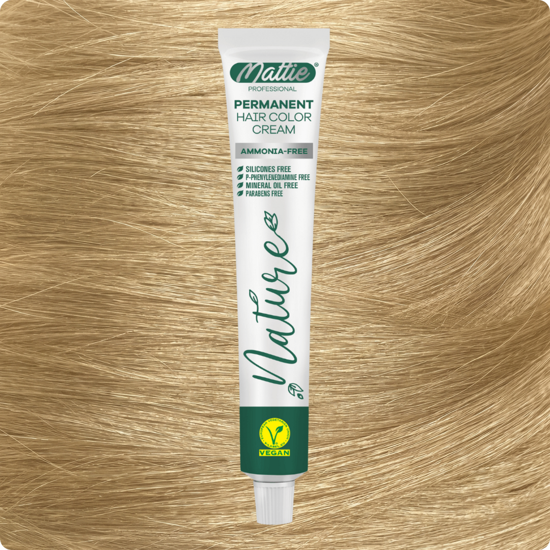 Mattie Professional Nature (10.0) Intense Extra Light Blonde - Vegan Permanent Hair Color Cream 60ml