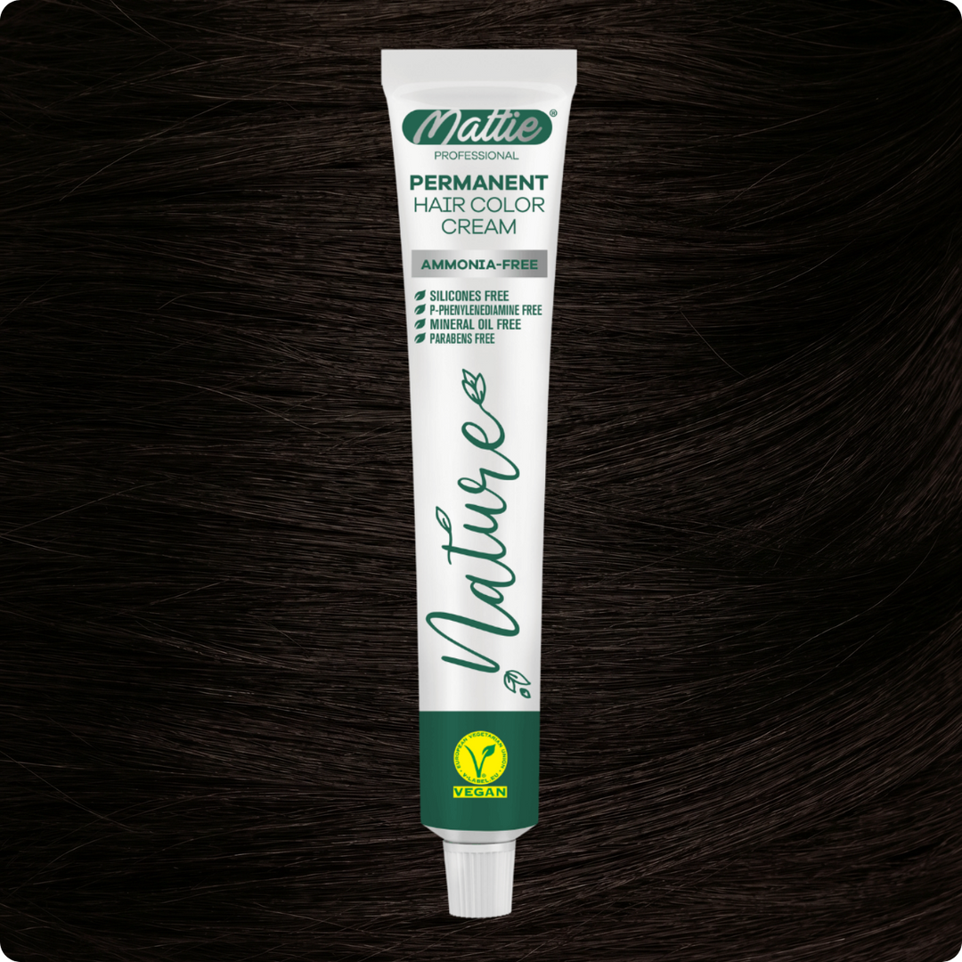 Mattie Professional Nature (3.0) Intens Dunkelbraun - Vegan Permanente Haarfarbencreme 60ml
