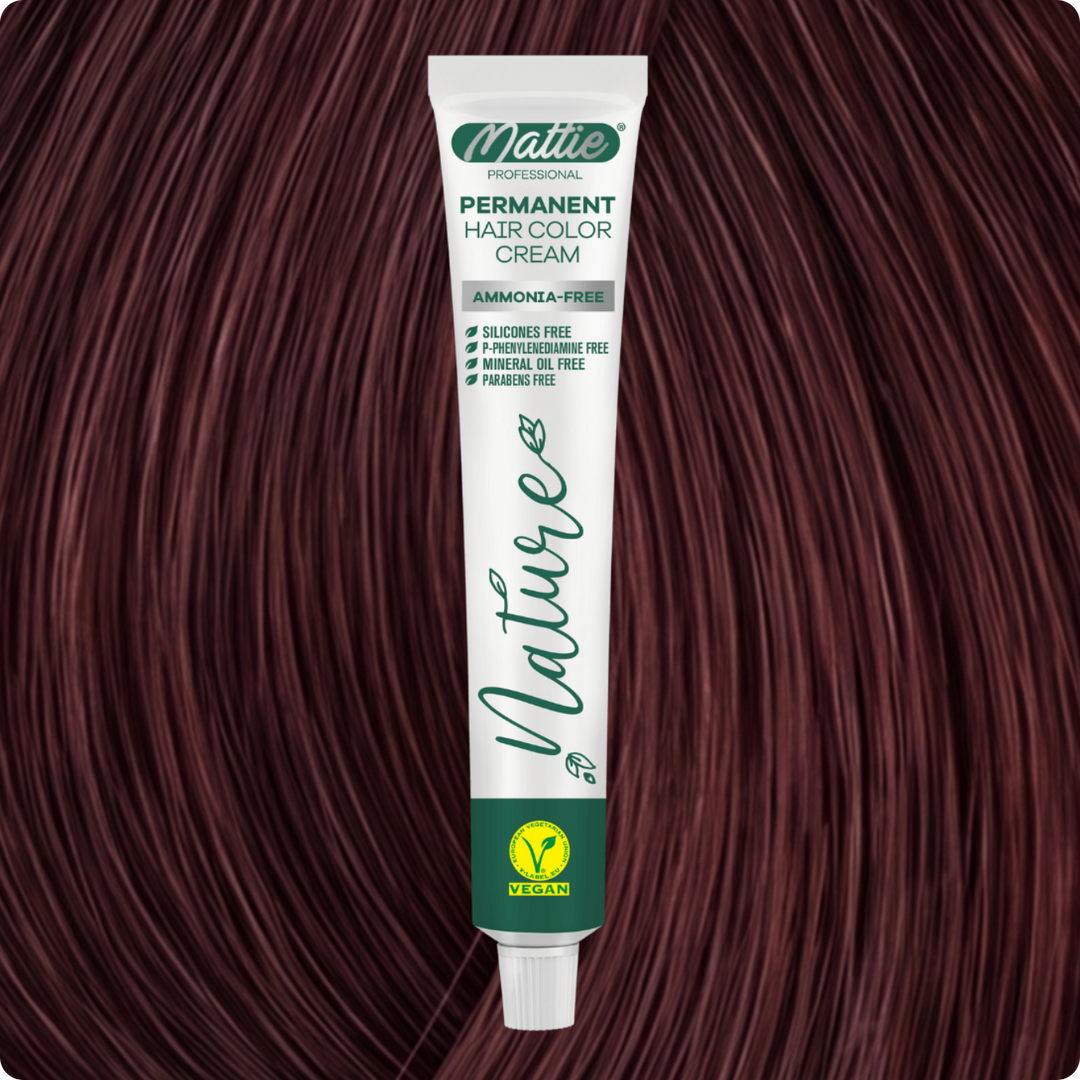 Mattie Professionell Natur (5.66) Wein Red - Vegane Permanente Haarfarbencreme 60ml