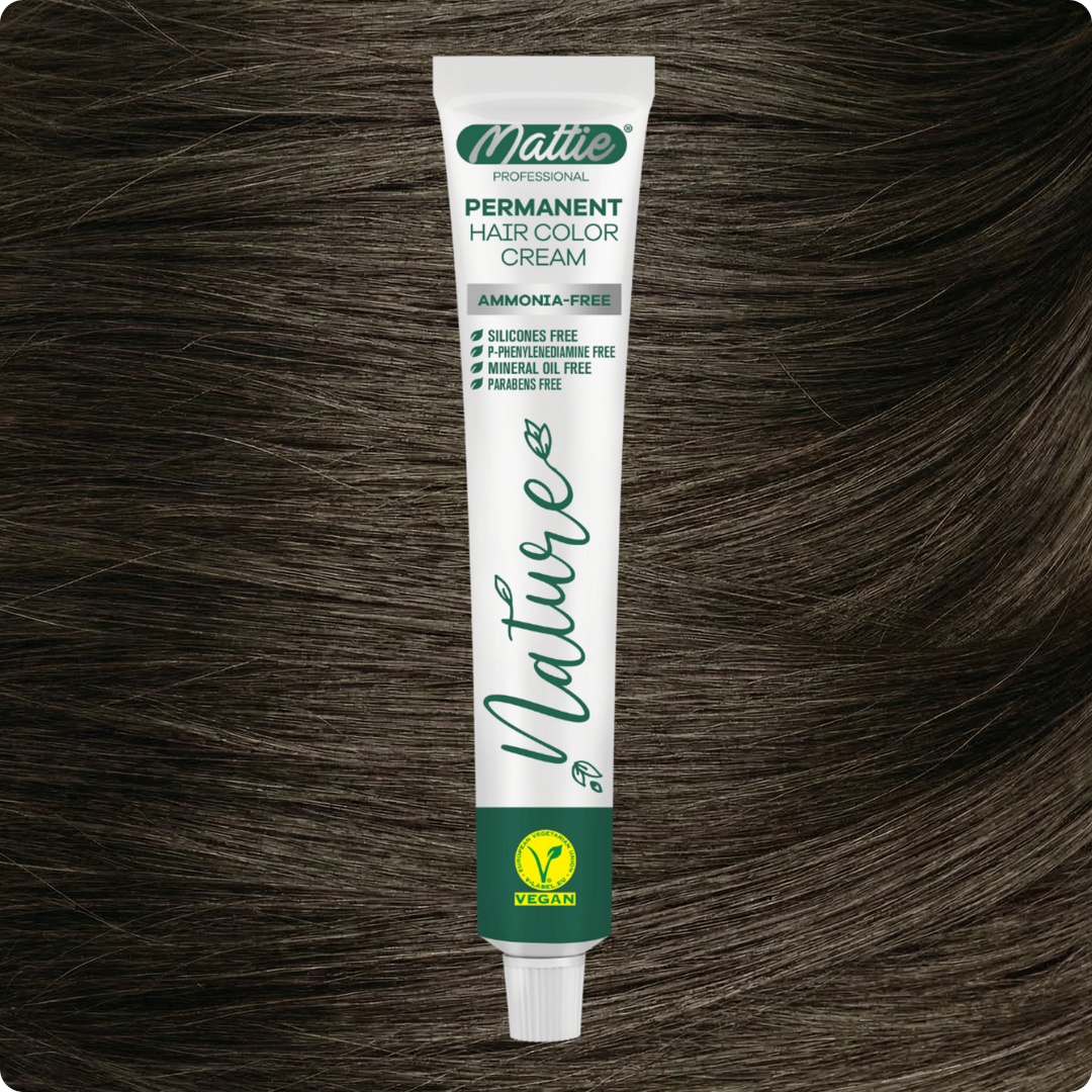 Mattie Professional Nature (6.1) Dark Ash Blonde - Vegan Permanent Hair Color Cream 60ml