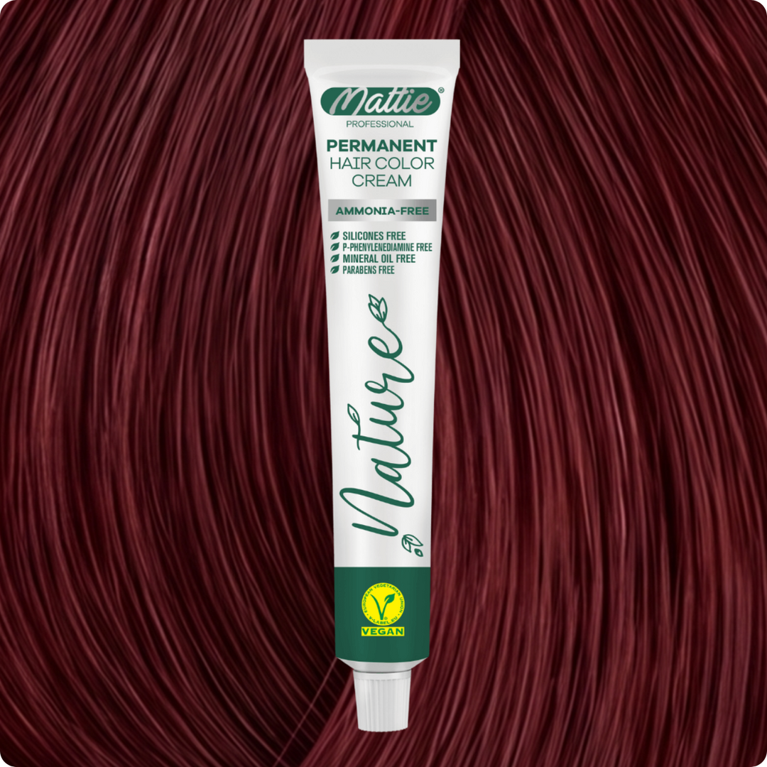 Mattie Professional Nature (6.66) Dark Blonde Intense Red - Vegan Permanent Hair Color Cream 60ml