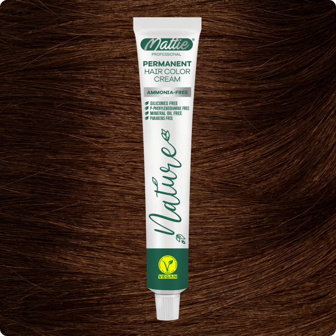 Mattie Professional Nature (6.7) Chocolate Brown - Vegan Permanent Hair Color Cream 60ml