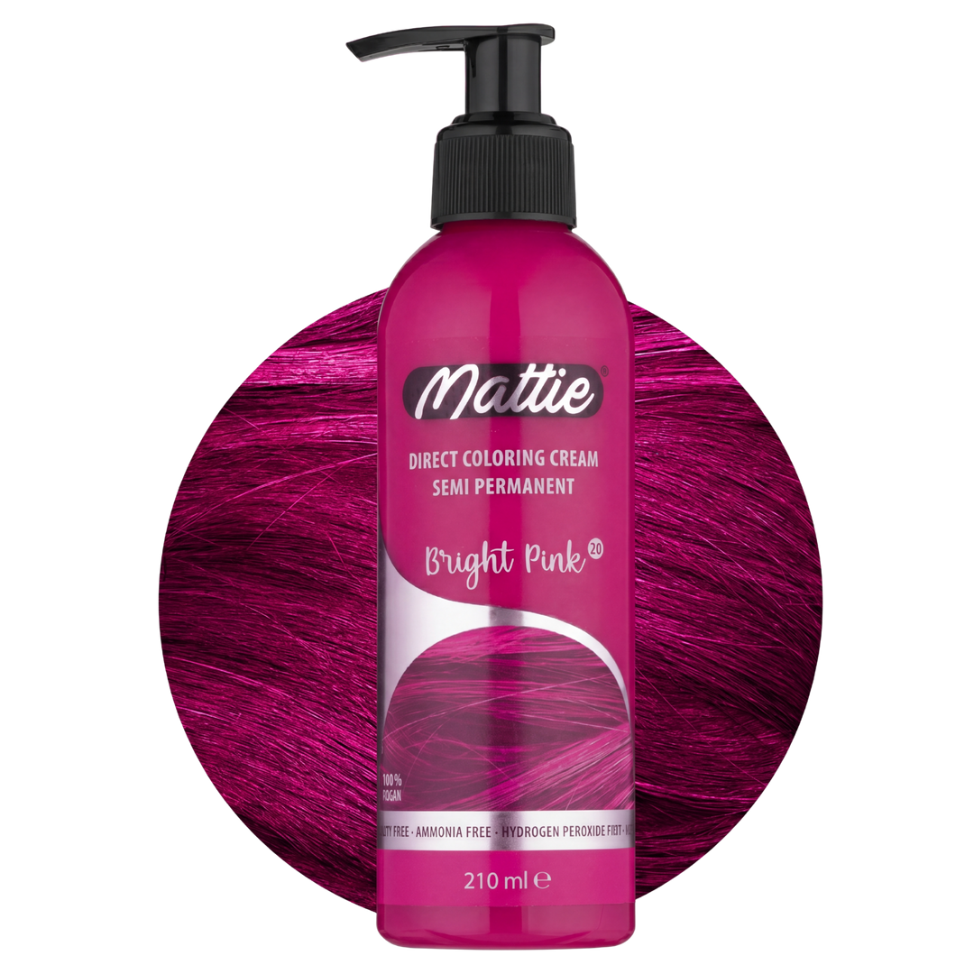 Mattie Bright Pink - Vegane Semi-permanente Direktziehende Coloration Haarfarbencreme 210 ml
