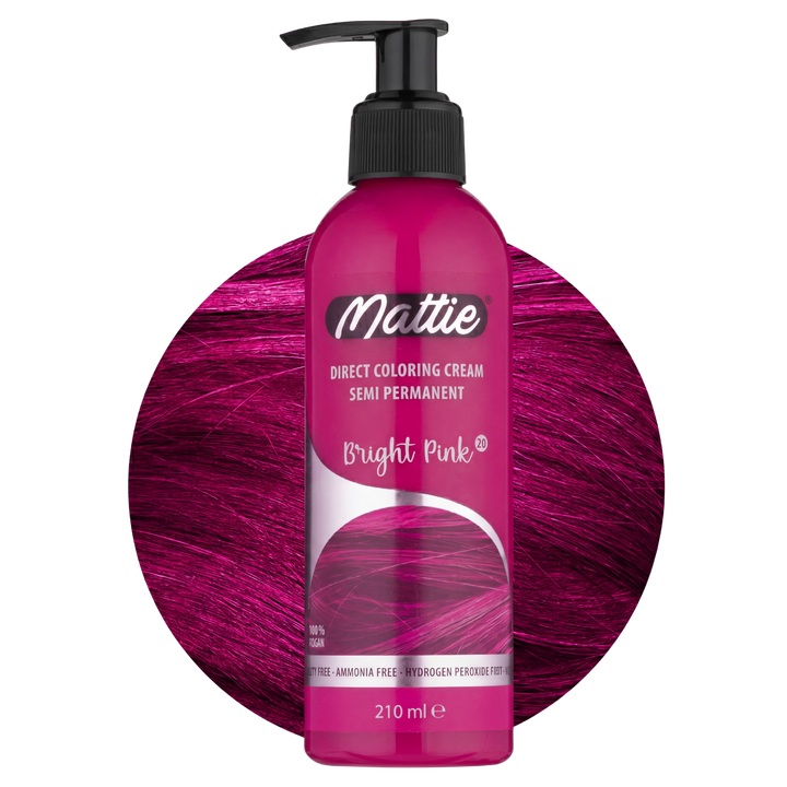 Mattie Bright Pink - Vegane Semi-permanente Direktziehende Coloration Haarfarbencreme 210 ml