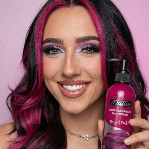Mattie Bright Pink - Vegane Semi-permanente Direktziehende Coloration Haarfarbencreme 210 ml