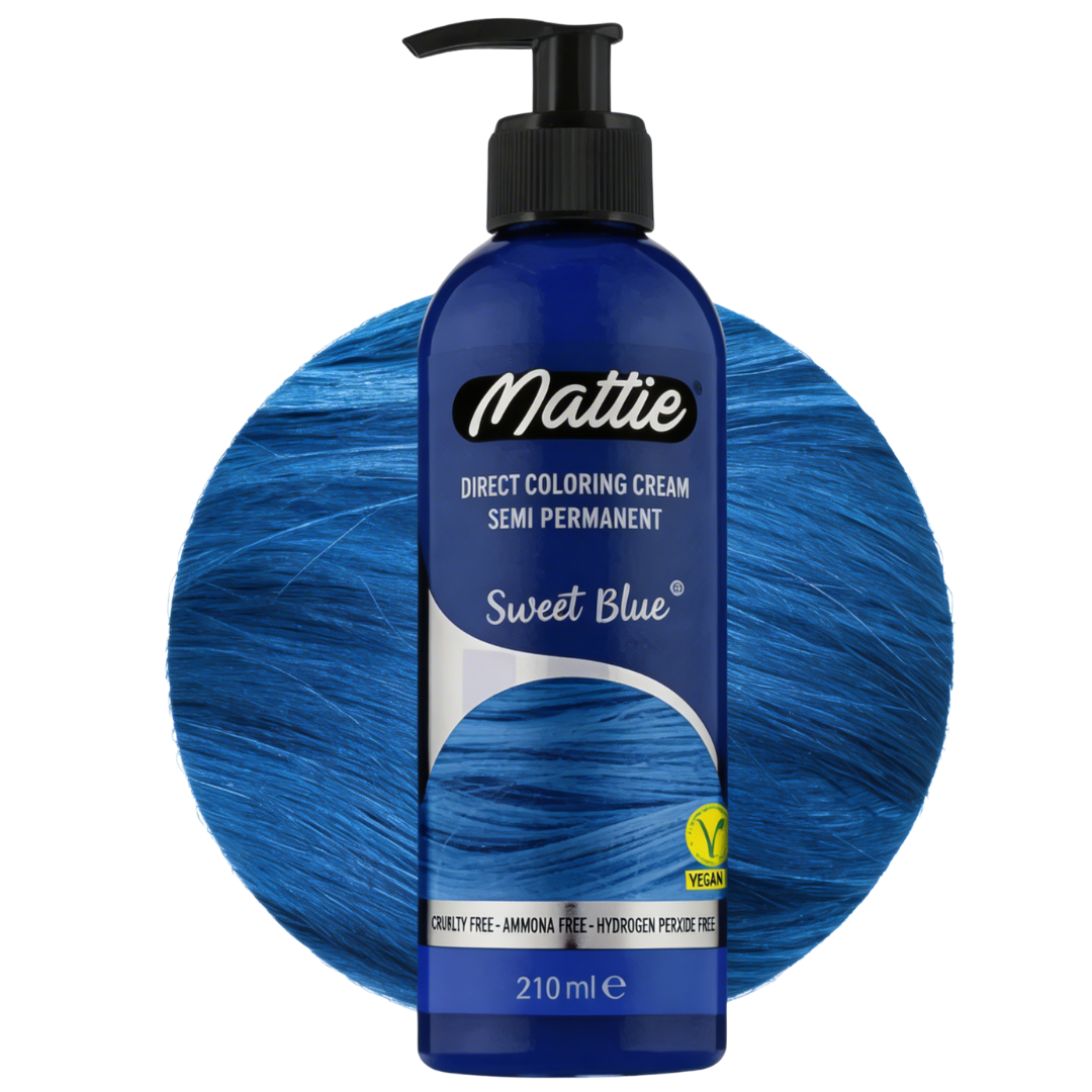 Mattie Sweet Blue - Vegane Semi-permanente Direktziehende Coloration Haarfarbencreme 210 ml