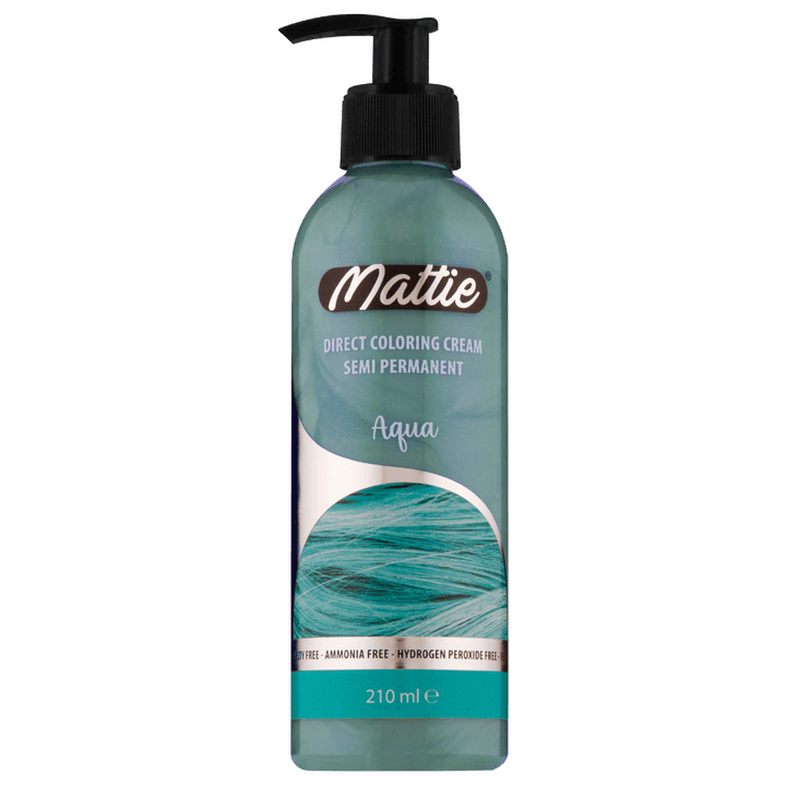 Mattie Aqua - Vegan Semi-Permanent Direct Dye Hair Color Cream 210 ml