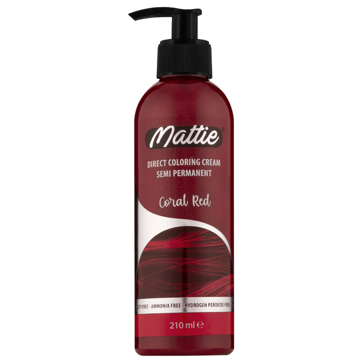 Mattie Coral Red - Vegan Semi-permanente Direktziehende Coloration Haarfarbencreme 210 ml