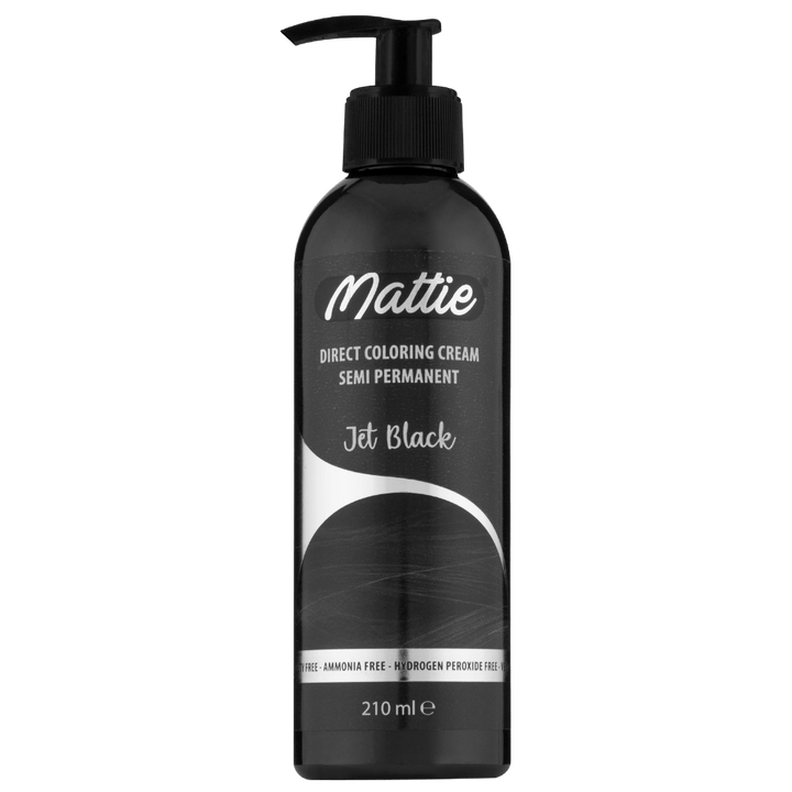 Mattie Jet Black - Vegan Semi-Permanent Direct Dye Hair Color Cream 210 ml