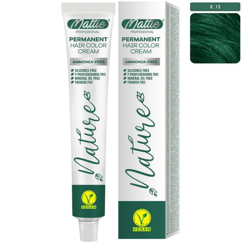Mattie Professional Nature (0.13) Emerald Green - Vegan Permanent Color Cream 60ml