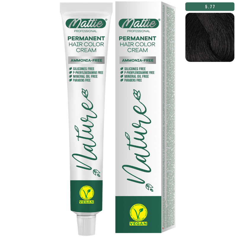 Mattie Professional Nature (5.77) Dark Chocolate - Vegan Permanent Color Cream 60ml